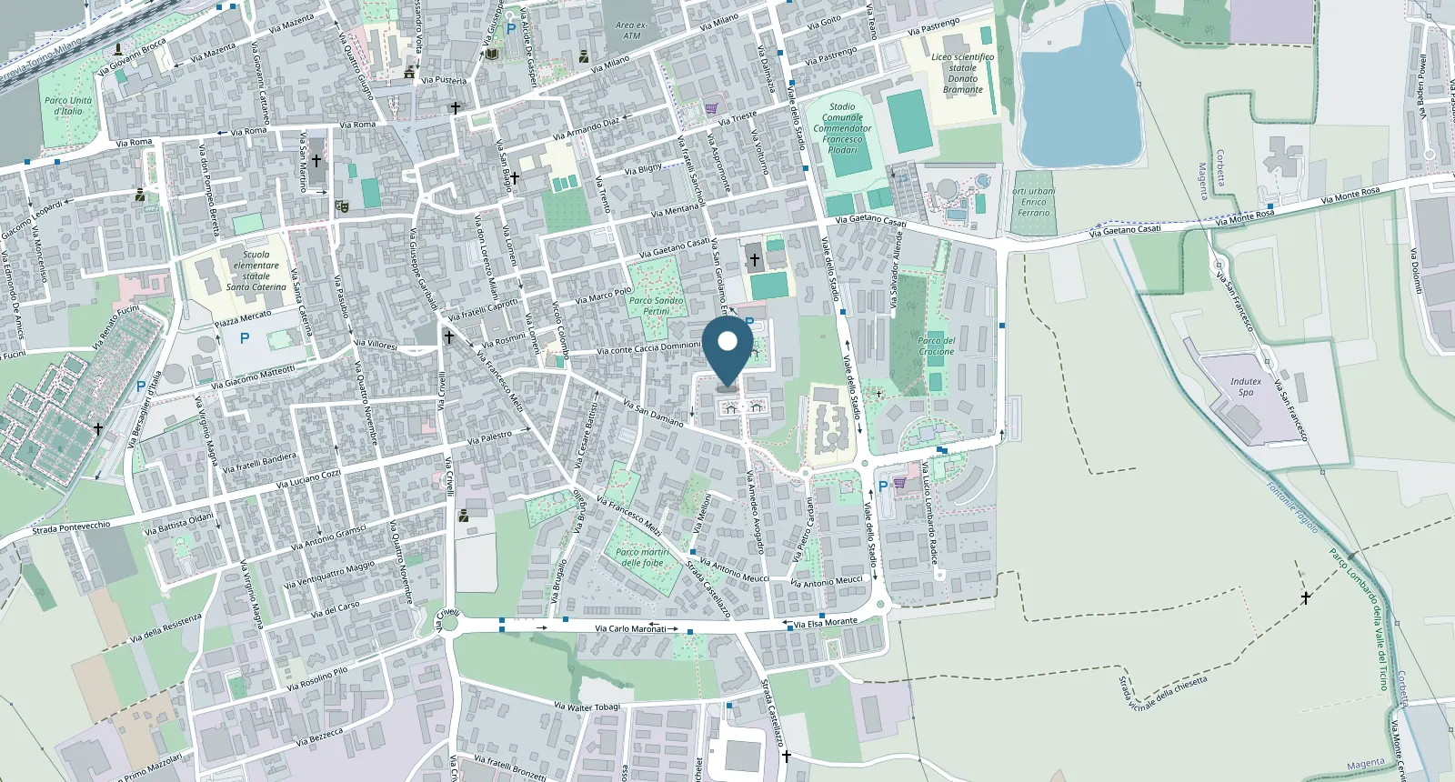 Mappa di Magenta con la posizione dello Studio Legale Grifoni in Via San Girolamo Emiliani n. 30